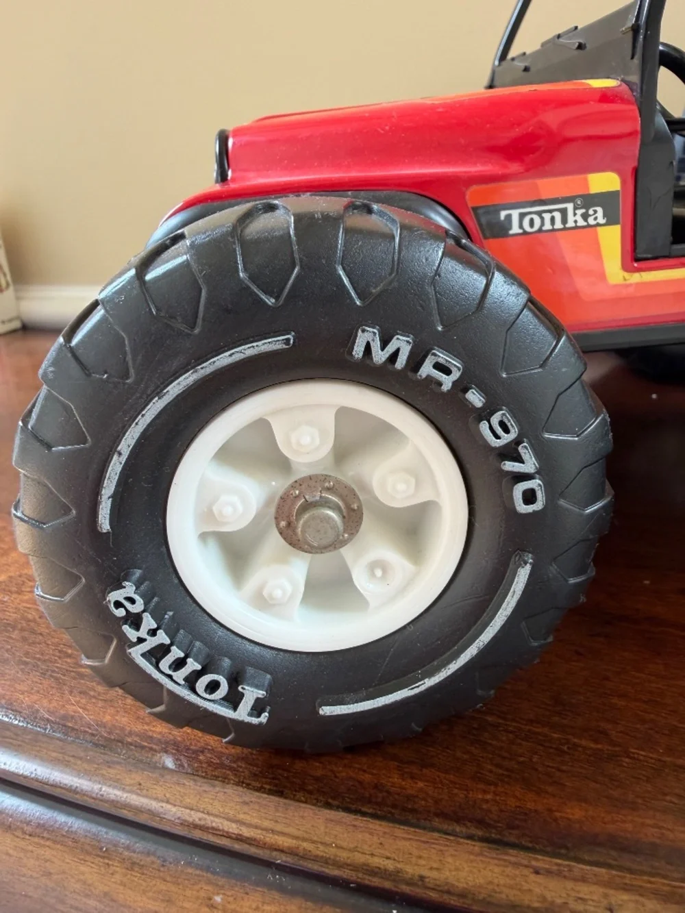 Vintage 1970s Tonka Jeep DJ CJ Dune Buggy MR-970 Red Orange Yellow Black